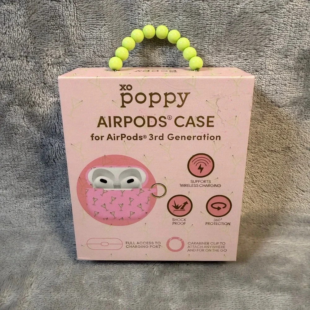 XO Poppy AirPods Case Keychain Martini‎ NIP 